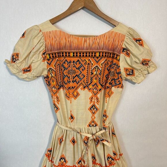 VTG DeLoris Square Dancing Dress Western Rockabilly Swing Circle Eyelet Lace - Picture 4 of 9